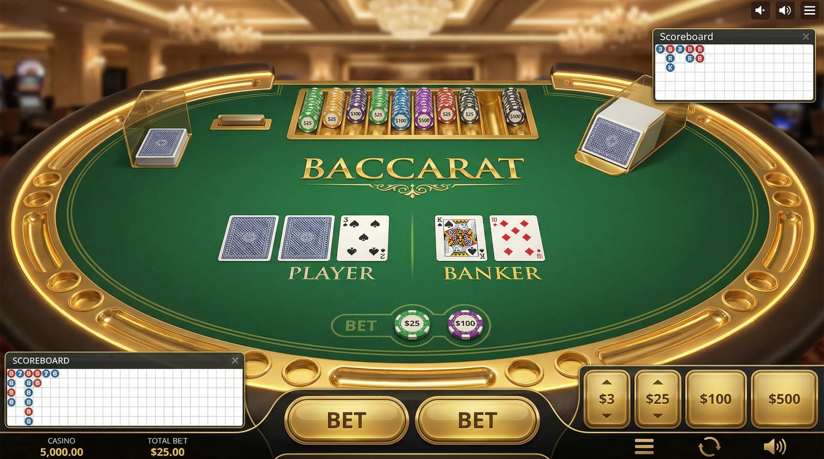 百家乐游戏界面截图